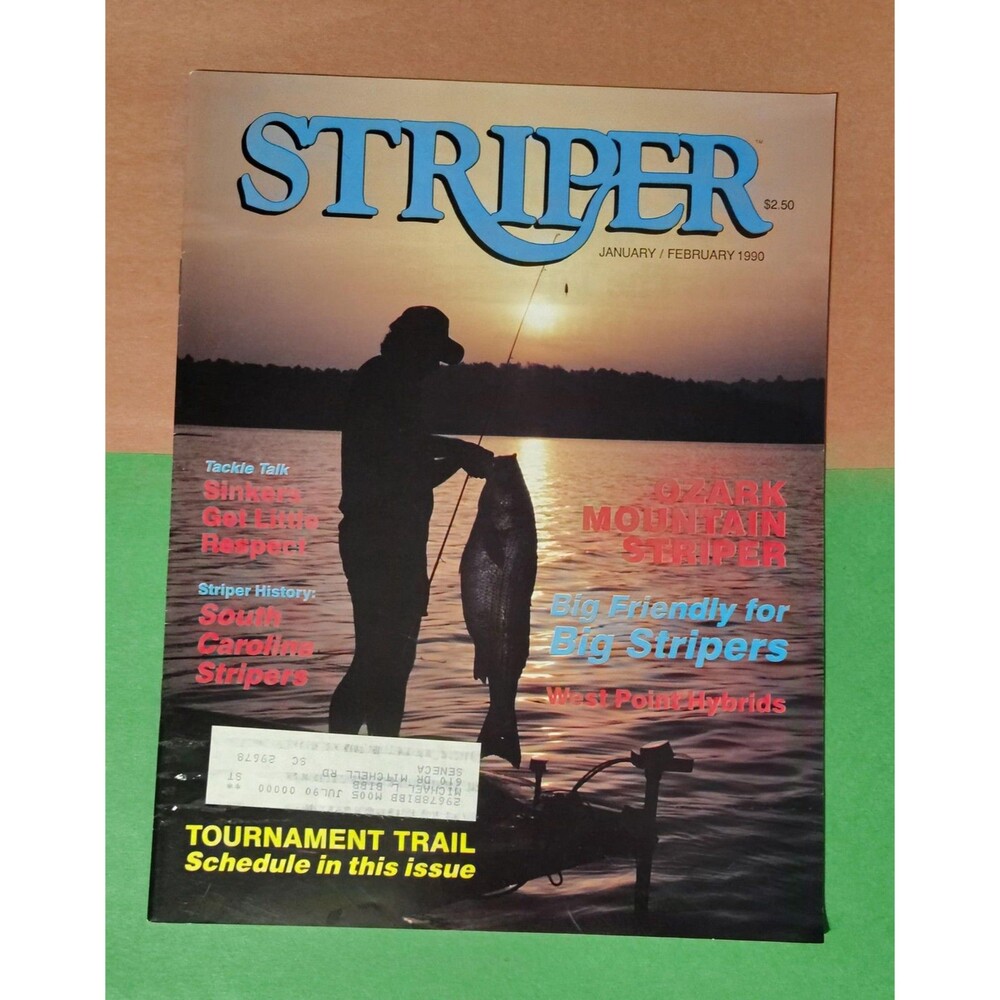 Vintage Striper Magazine Jan Feb 1990 Fishing Ozark Big Friendly Hybrids Bass 1x